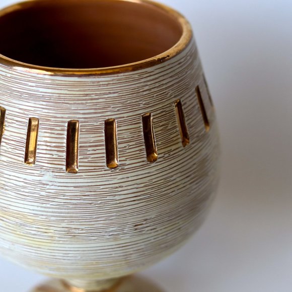 1960's Fratelli Fanciullacci Chalice Shaped Textured Italian Pottery - Picture 3 of 3